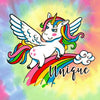 Unique Unicorn Heat Transfer on Tie Die Apparel