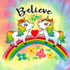 Believe Unicorn Heat Transfer on Tie Die Apparel