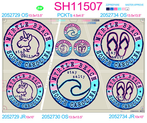 SH11507 - Pastel Coastal Circular Sheet - Complete Set