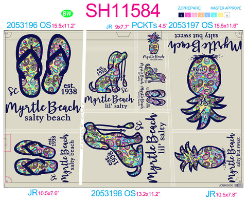 SH11584 - Beach Paisley Sheet - Complete Set